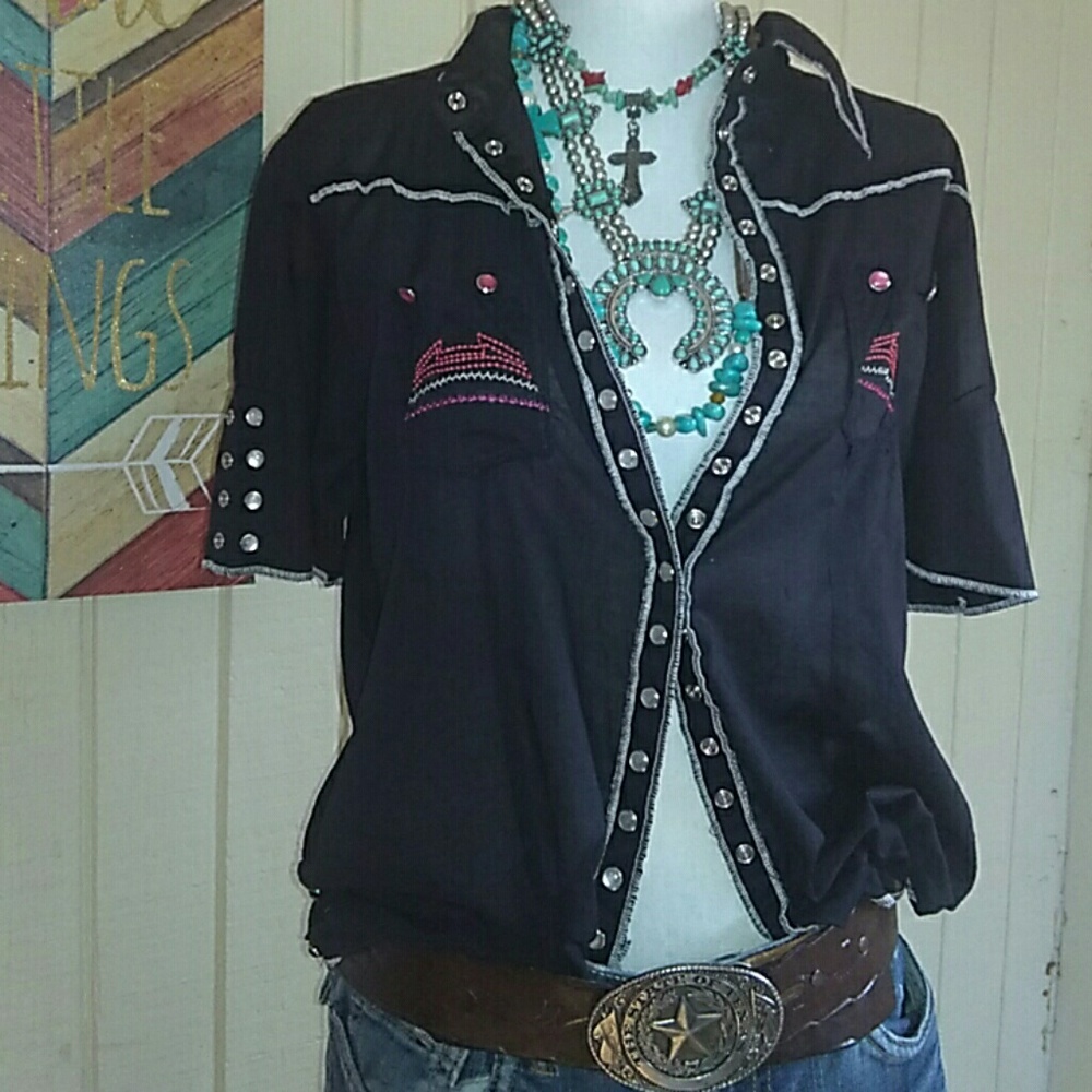 😎Ultra Twenty X Black Western Shirt😎